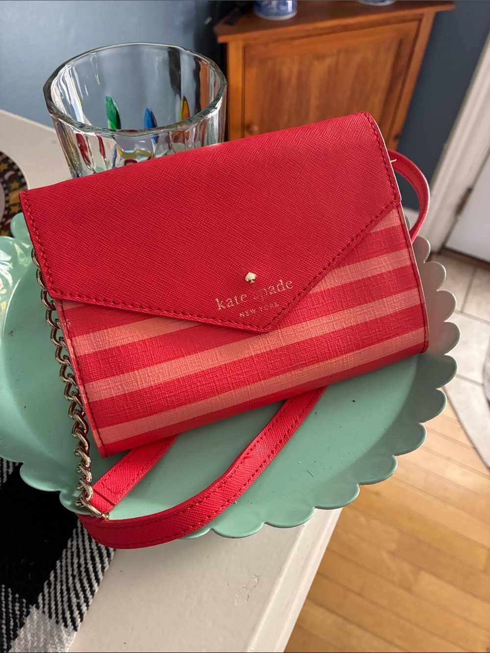 Kate Spade Envelope Style Red/Coral Crossbody - Picture 3 of 12